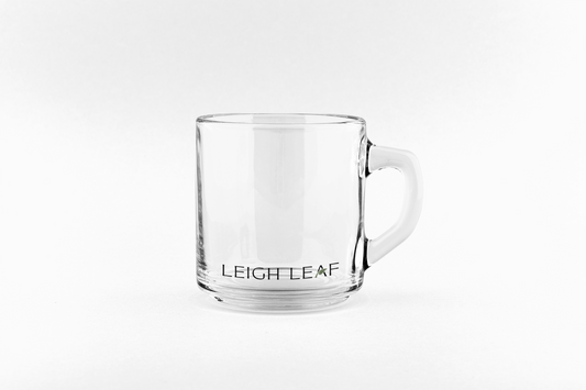 Leigh Leaf Clear Glass Matcha Mug – 10oz