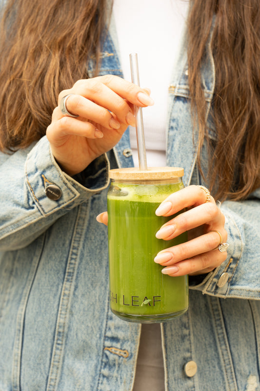 Leigh Leaf Matcha Glass 6/24